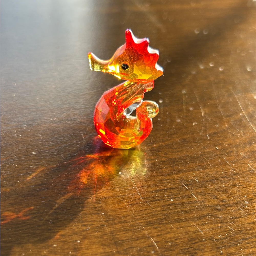 Swarovski Gina Red and Orange Crystal Seahorse